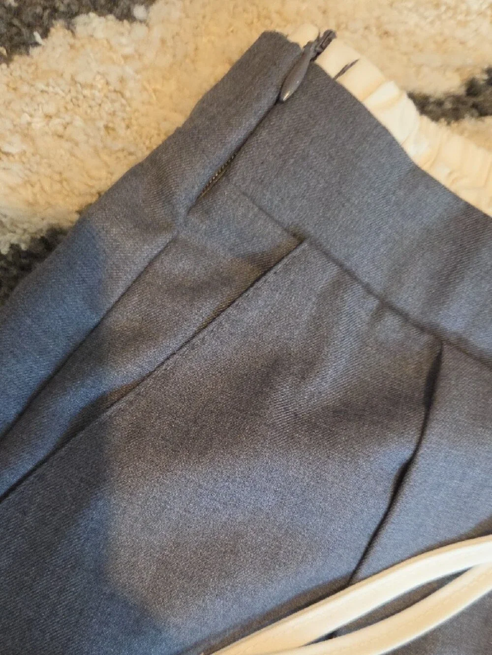 Classic Gray Wide-Leg Pants with Matching Cropped Blazer